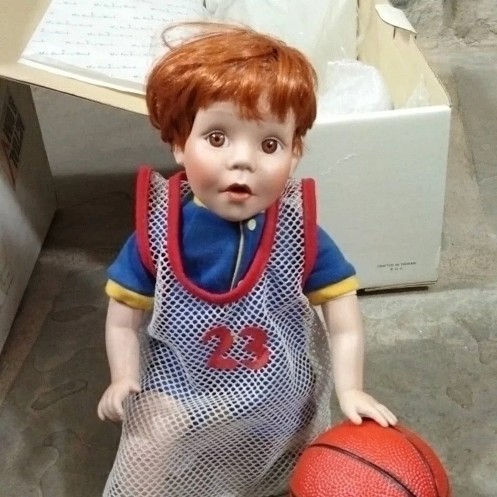 Danny by Elke Hutchens Porcelain‎ Doll Little Boy Basketball Player Original Box